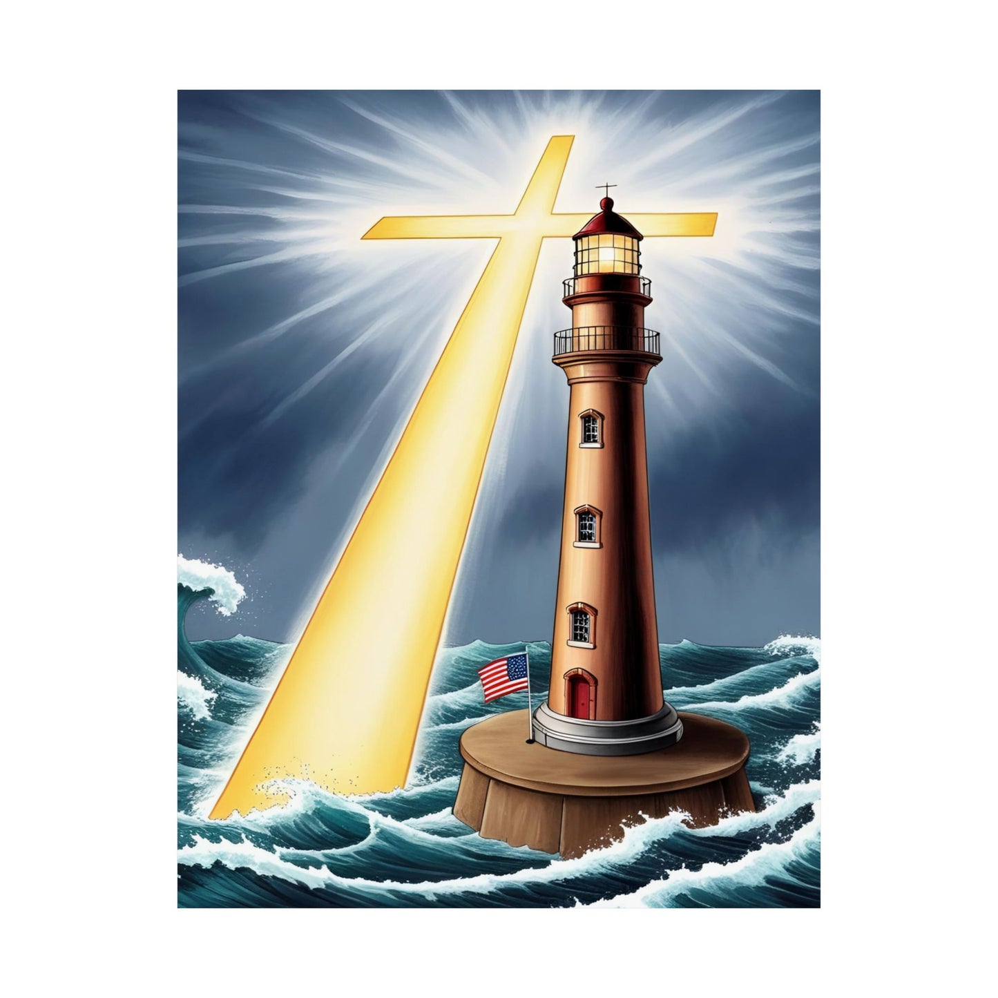 Inspirational Lighthouse Posters, Spiritual Art, Home Decor, Faith Wall Art, Gift for Believers, Christian Decor