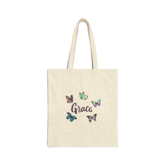 Grace Butterfly - Cotton Canvas Tote Bag
