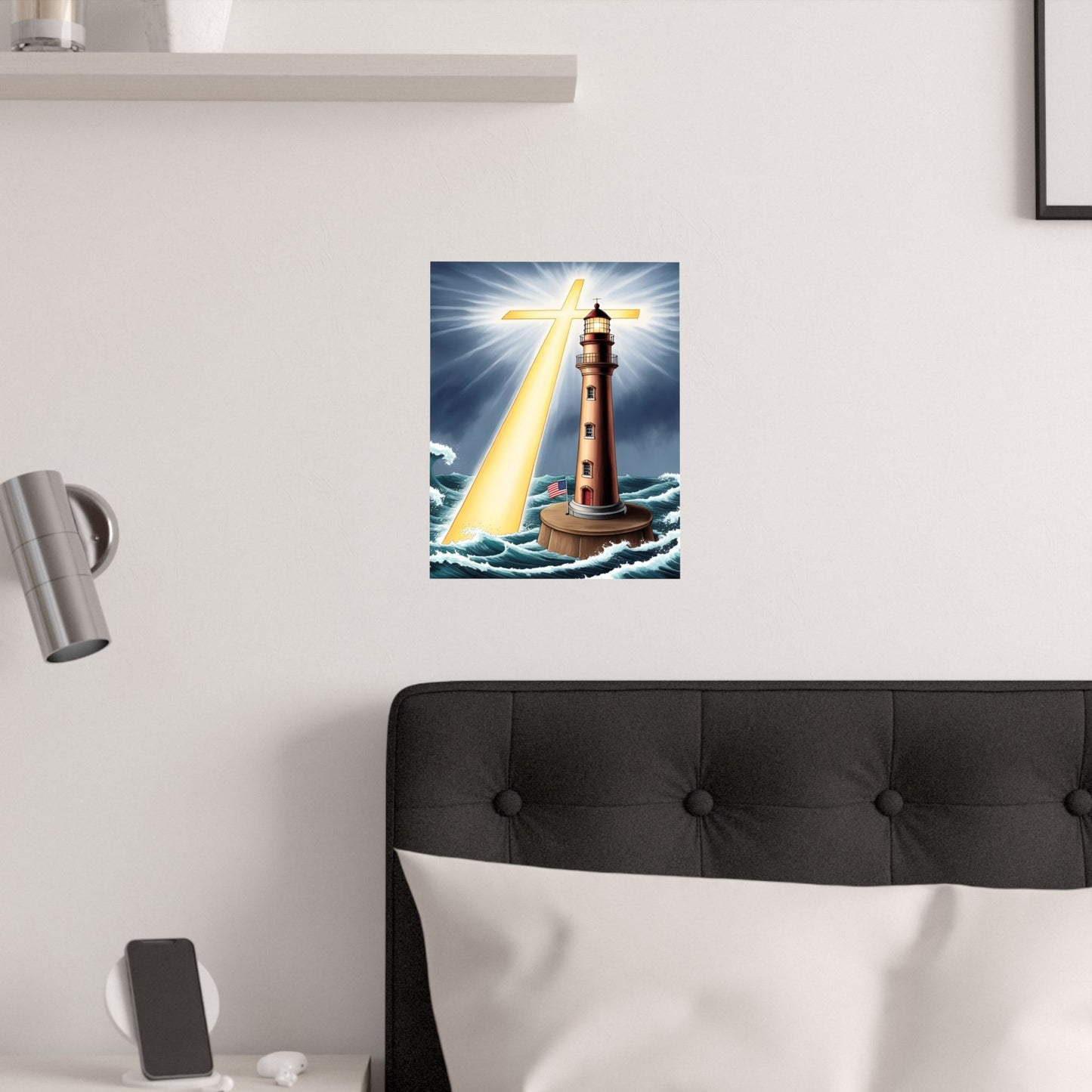 Inspirational Lighthouse Posters, Spiritual Art, Home Decor, Faith Wall Art, Gift for Believers, Christian Decor