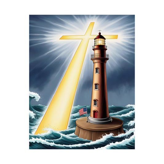 Inspirational Lighthouse Posters, Spiritual Art, Home Decor, Faith Wall Art, Gift for Believers, Christian Decor